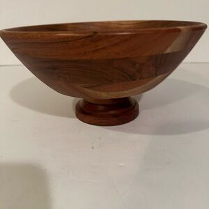 Round Pedestal wood bowl